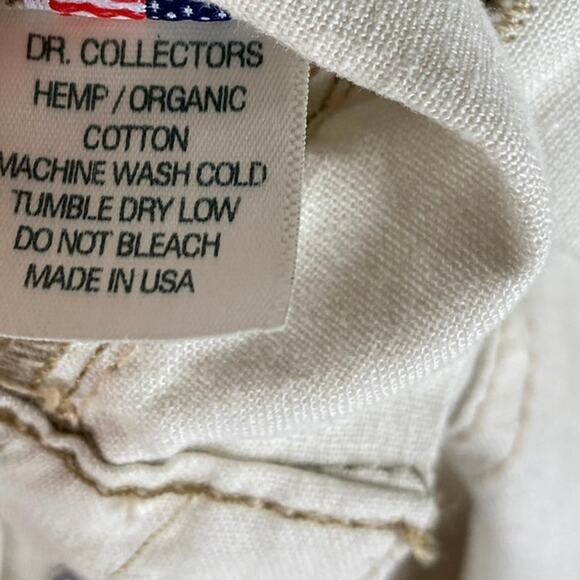 Free People x Dr Collectors Peace Carpenter Pants Sz Large Teddy Forever Hemp - Picture 6 of 12